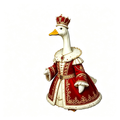 Royal King‑Inspired Goose Costume Outfit for 23 Inch Lawn Goose Statue, Regal Red‑Gold Robe with Ornate Crown, Majestic Porch & Manor Yard Display Decor, Goose Statue NOT Included
